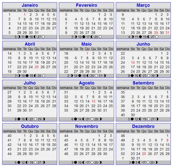 Calendario con semanas numeradas - Imagui