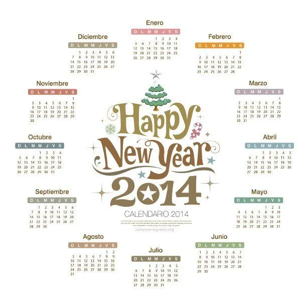 Calendario 2014 para imprimir ® ¡Calendarios gratis!