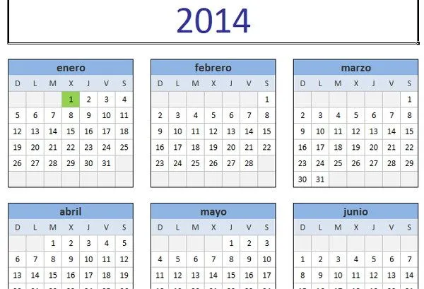 Calendario 2014 para imprimir en español - Lo nuevo de hoy