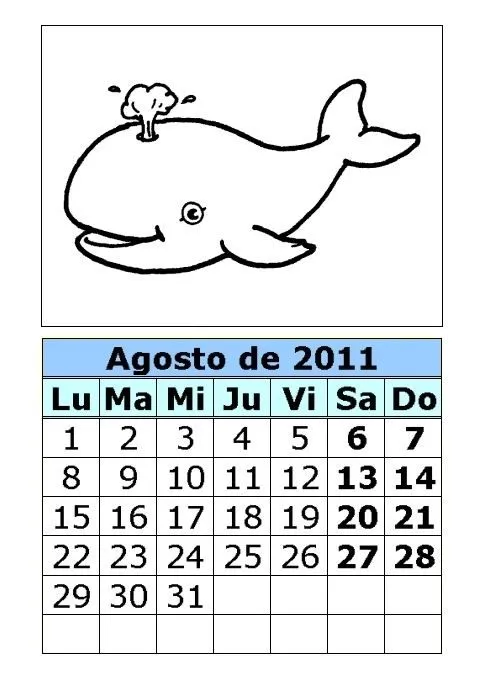 Calendario de animales para colorear de 2011 (3ª parte ...