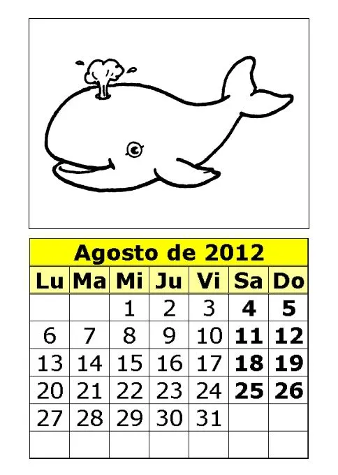Calendario de animales para colorear de 2012 (3ª parte ...