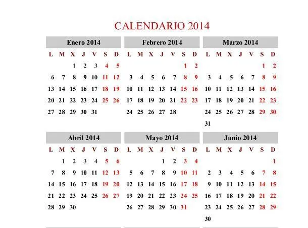 calendario anual 2014 para imprimir | Calendario 2015 | Pinterest