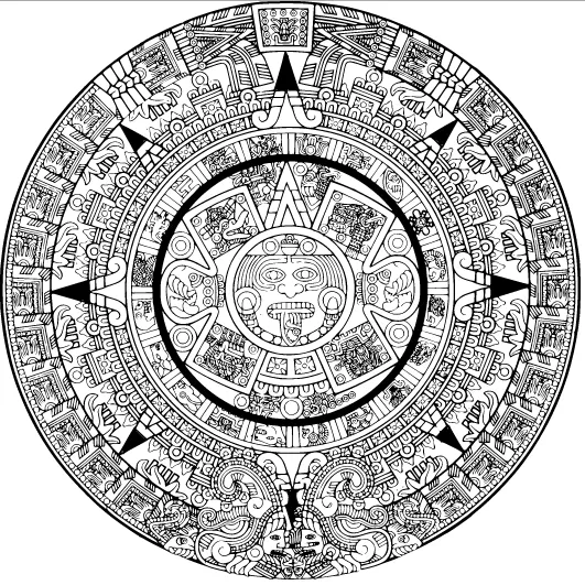 Calendario azteca en blanco y negro | Imagenes Sin Copyright Calendario azteca en blanco y negro | Imagenes Sin Copyright