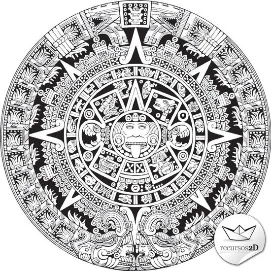 Calendario azteca a lapiz - Imagui