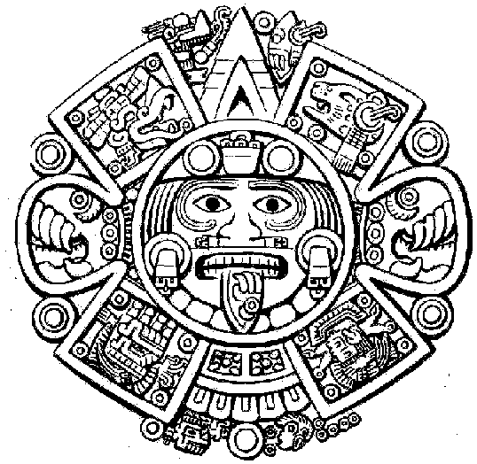 Imagenes del Calendario Azteca. Tonatiuh (B/N)