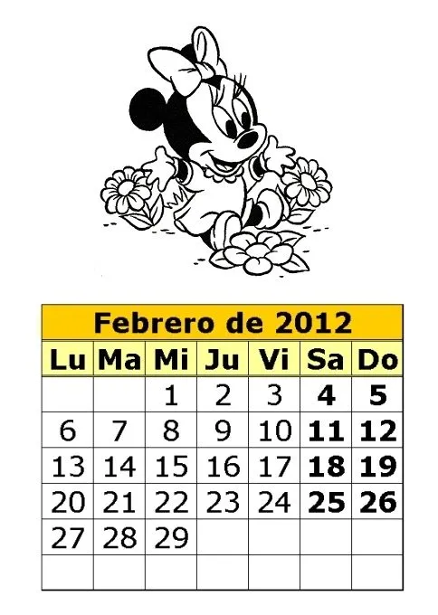 Calendario de bebés Disney de 2012 (1ª parte) : Calendarios para ...