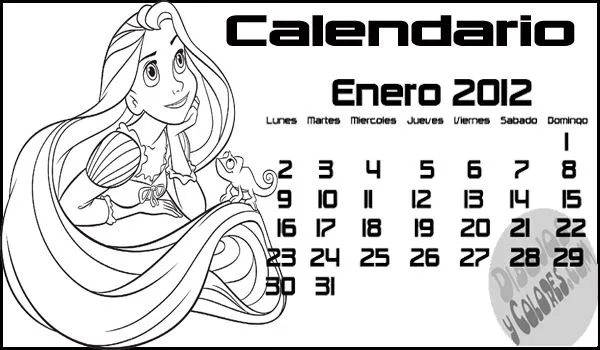  ... calendarios 2012, calendarios con dibujos para colorear, dibujos de