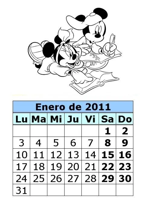 Calendario de dibujos para colorear de 2011 (1ª parte ...