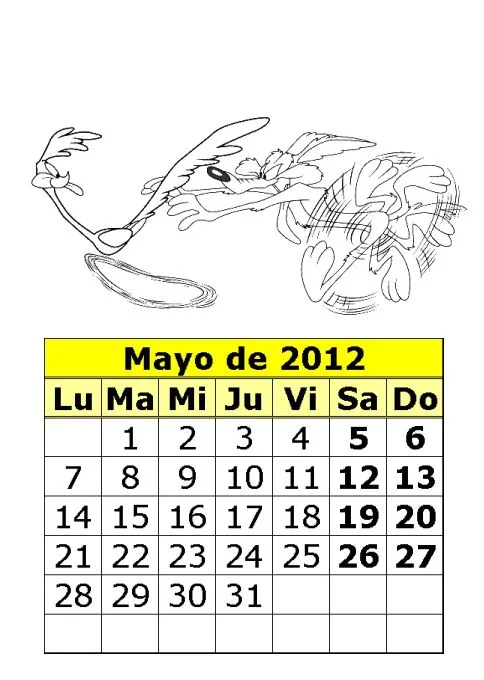 Calendario de dibujos para colorear de 2012 (2ª parte ...