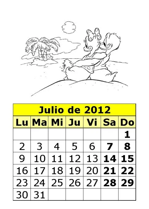 Calendario de dibujos para colorear de 2012 (3ª parte ...