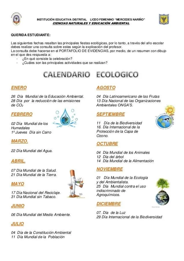 Calendario ecologico 2013