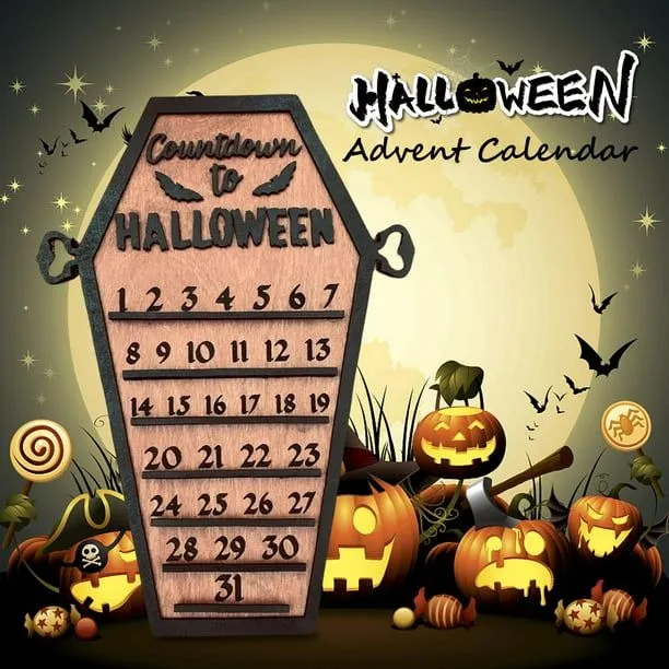 Calendario De Halloween Calendario DIY en movimiento Bloque de madera no  tóxico para niños adultos (A) | Walmart en línea