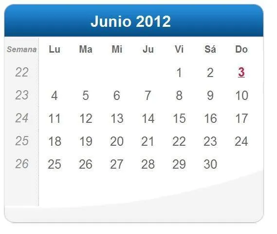 Calendario Junio 2012