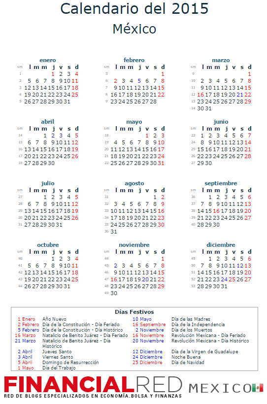 Calendario laboral 2015 - La Economia