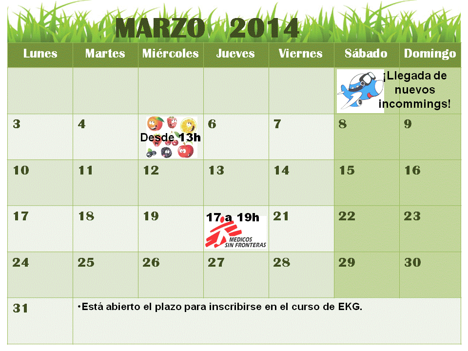 Calendario Marzo | IFMSA Alcalá (Asociación de Estudiantes de ... Calendario Marzo | IFMSA Alcalá (Asociación de Estudiantes de ...