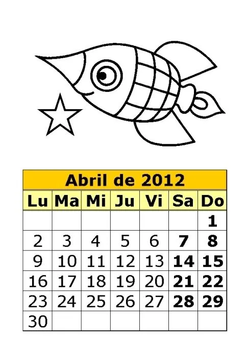 Calendario abril 2012 - Imagui