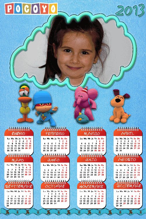 Calendario Pocoyo 2013. Almanaques Infantiles gratis