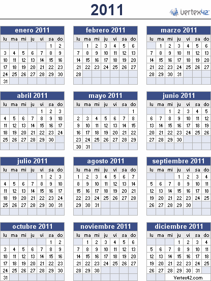 Calendario 2011 por semanas numeradas - Imagui