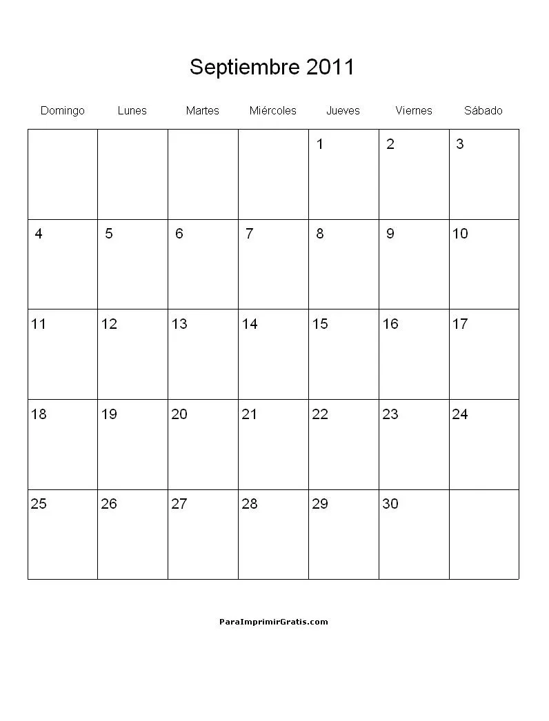 Calendario Septiembre 2011 - Para Imprimir Gratis ... Calendario Septiembre 2011 - Para Imprimir Gratis ...