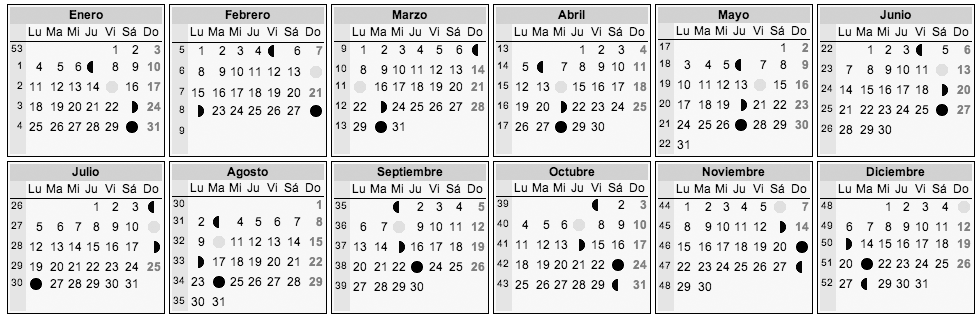 Calendario 2010 con semanas - Imagui