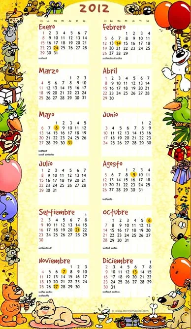 calendarios 2012 con motivos infantiles para imprimir - Real Madrid ...