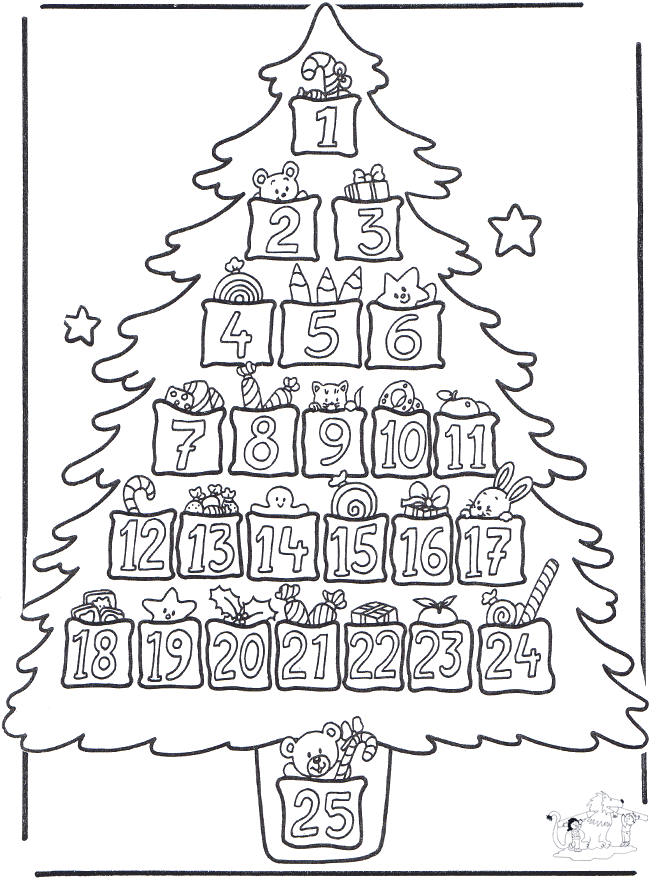 Calendarios de Adviento para colorear | Manualidades Infantiles Calendarios de Adviento para colorear | Manualidades Infantiles