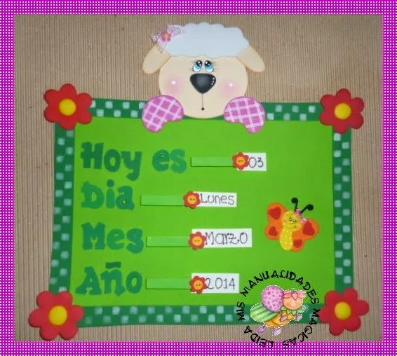 Calendario infantil de foamy - Imagui