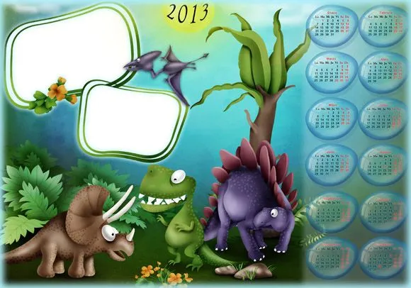 Calendario Infantil 2013 con dinosaurios
