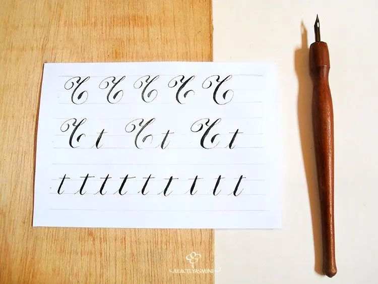 Caligrafía copperplate, ¿cómo escribir la letra 