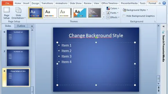 Cambiar el estilo de fondo de presentaciones PowerPoint ...