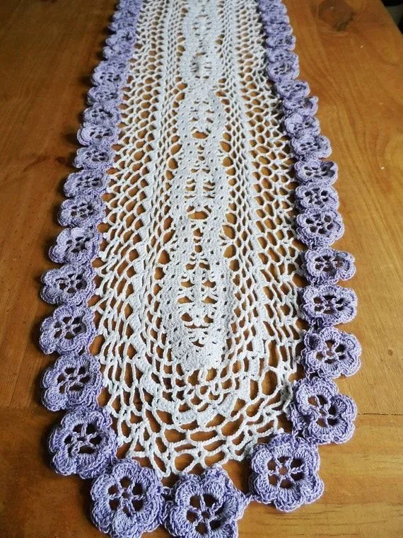 Camino de mesa tejido al crochet tapete tejido por TejidosCirculos