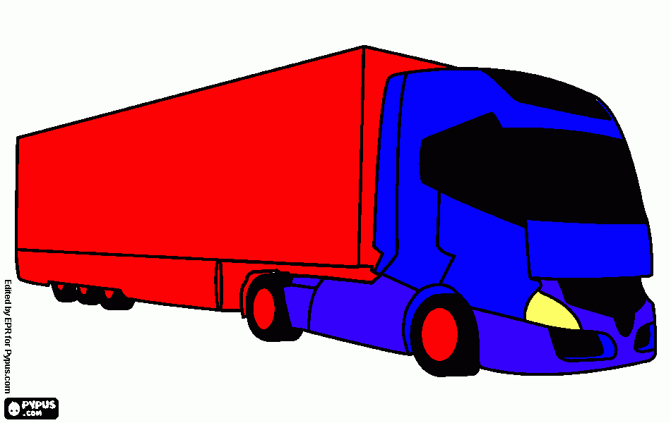 camion gandola para colorear, camion gandola para imprimir