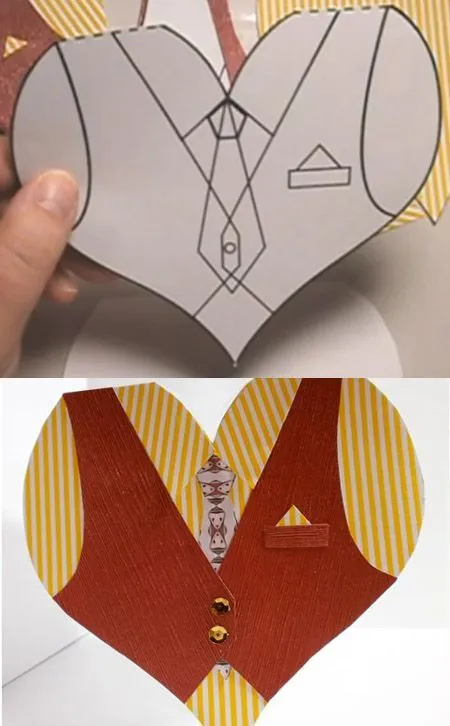 Camisa tarjeta corazon y su molde. Card shirt heart template | Día ...