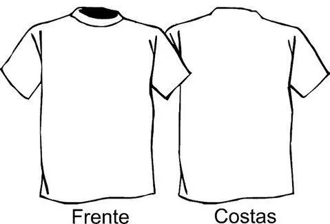 Camiseta Branca Frente e Costa - CAMISETA E DESENHO