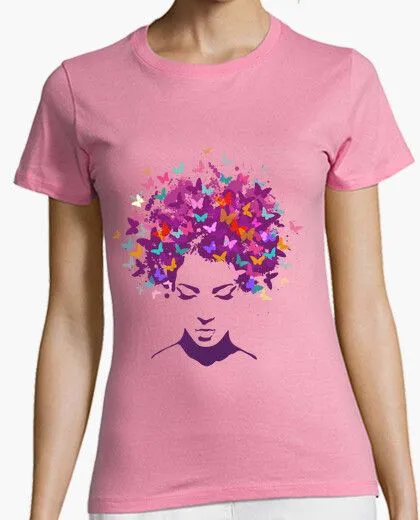 Camiseta Mujer con pelo de mariposas - nº 738851 - Camisetas ...