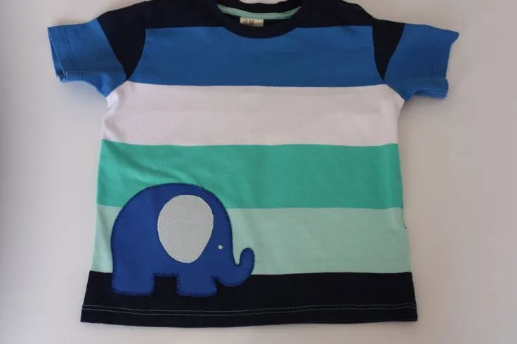 Camiseta patchwork elefante niño | Punto festón | Pinterest ...