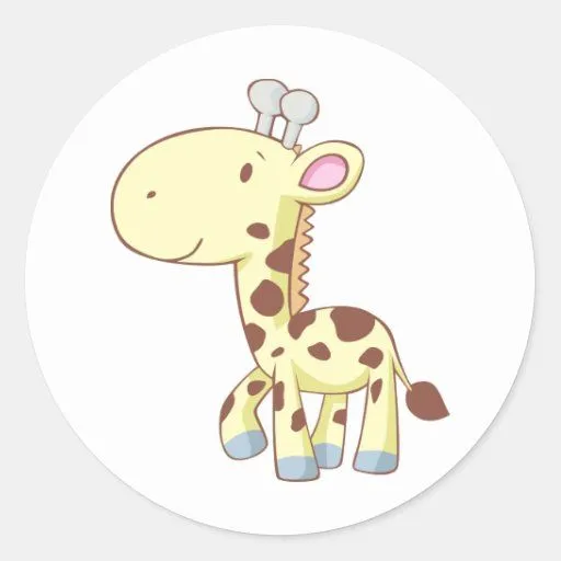Camisetas lindo de la jirafa del bebé del dibujo pegatina redonda ...