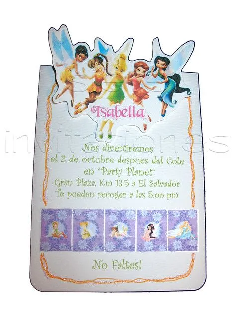  disney fairies tinkerbell invitacion personajes resaltados de todo ...