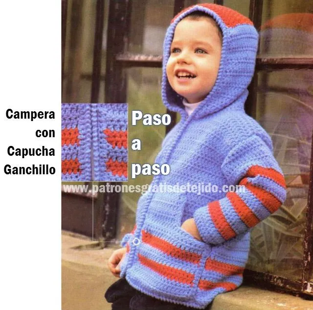 Campera con capucha para niño / Tutorial Ganchillo | Crochet y Dos ...