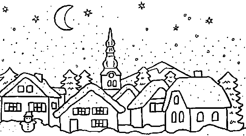 Dibujo de un pueblo para pintar - Imagui