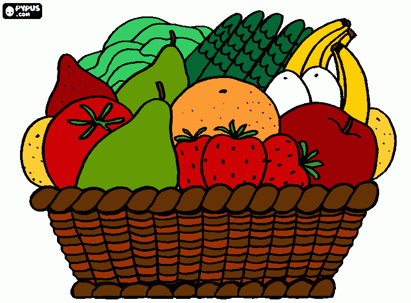 Imagenes de canasta de frutas para dibujar - Imagui