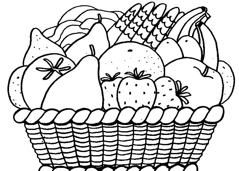 Canastas de frutas para colorear - Imagui