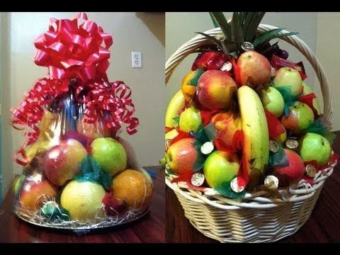 Como hacer canastas de fruta para regalo o para padrinos - 2 ...