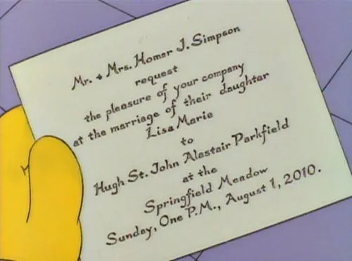 Se cancela la boda de Lisa Simpson | Sin nombre hasta que se m ocurra ...