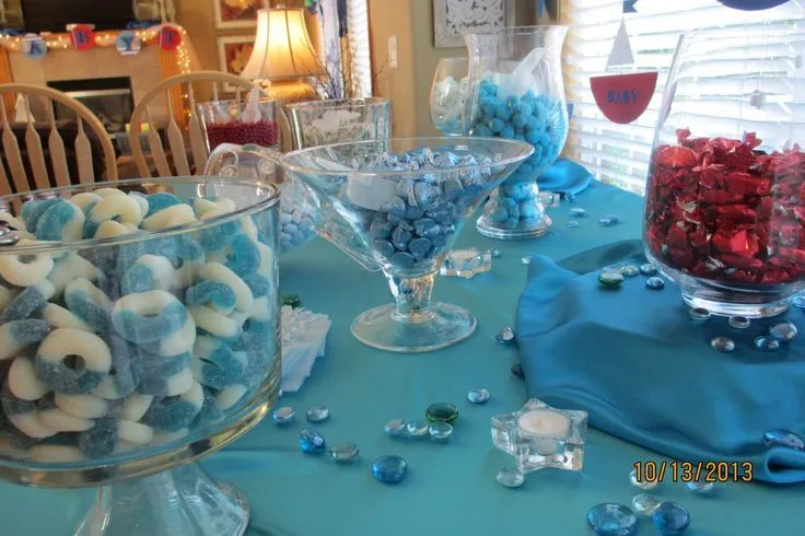 Candy bar for our Baby Boy baby shower. | Boy's First Communion ...