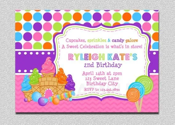Candyland cumpleaños invitación dulce Shoppe por TheTrendyButterfly