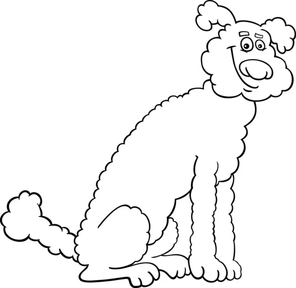 Caniche perro de dibujos animados para colorear libro — Vector ...