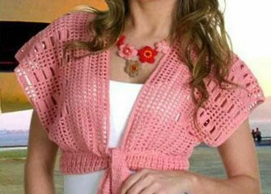 Capa-Bolero con manga de dulce - Patrones Crochet