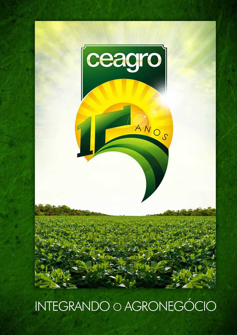 Esta a capa e a logo dos 15 Anos da Ceagro, como eles são produtores ...