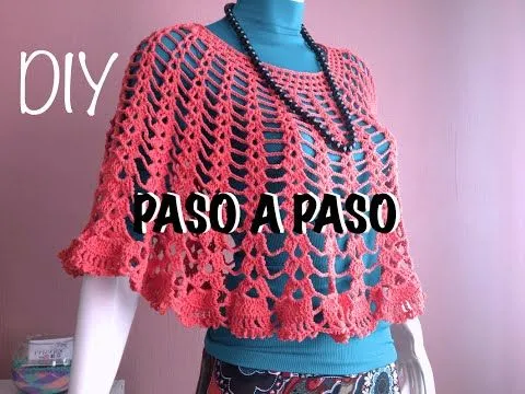 Capa Poncho Mañanita #Crochet #Ganchillo Cape Lay out #Diy - YouTube